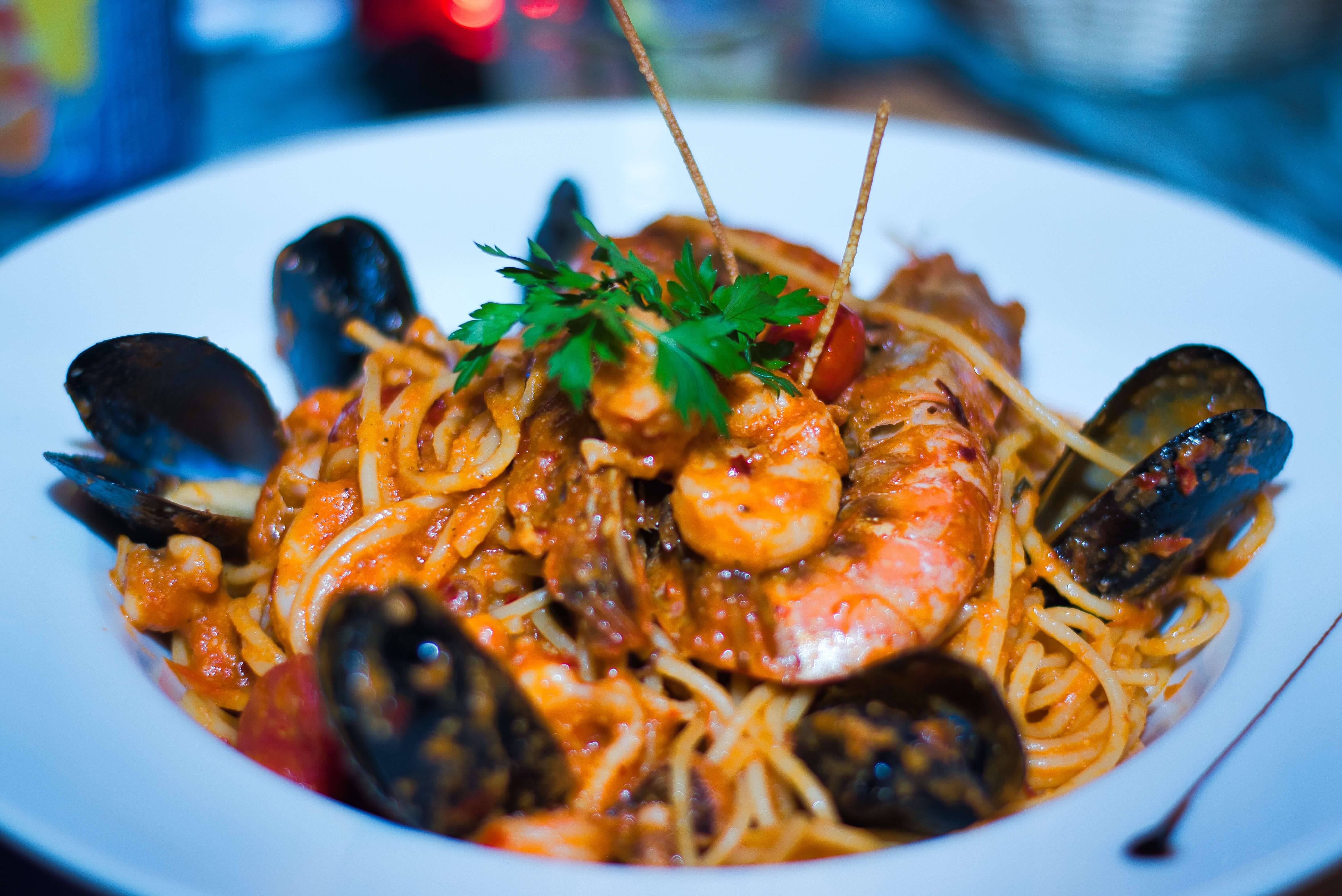 pasta with prawns